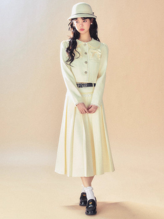 College style jacket + pleated skirt【s0000007095】