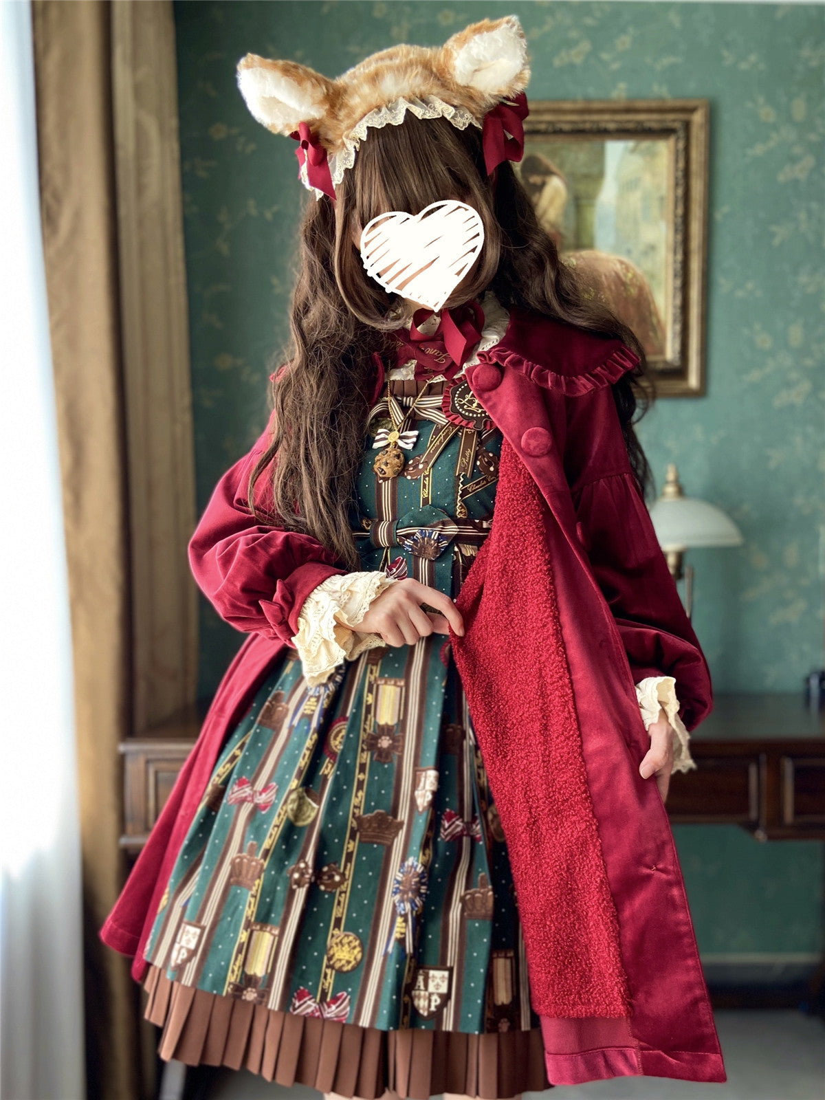 Dark Star Island - Winter Lolita Cape Velvet Antique Lolita Coat