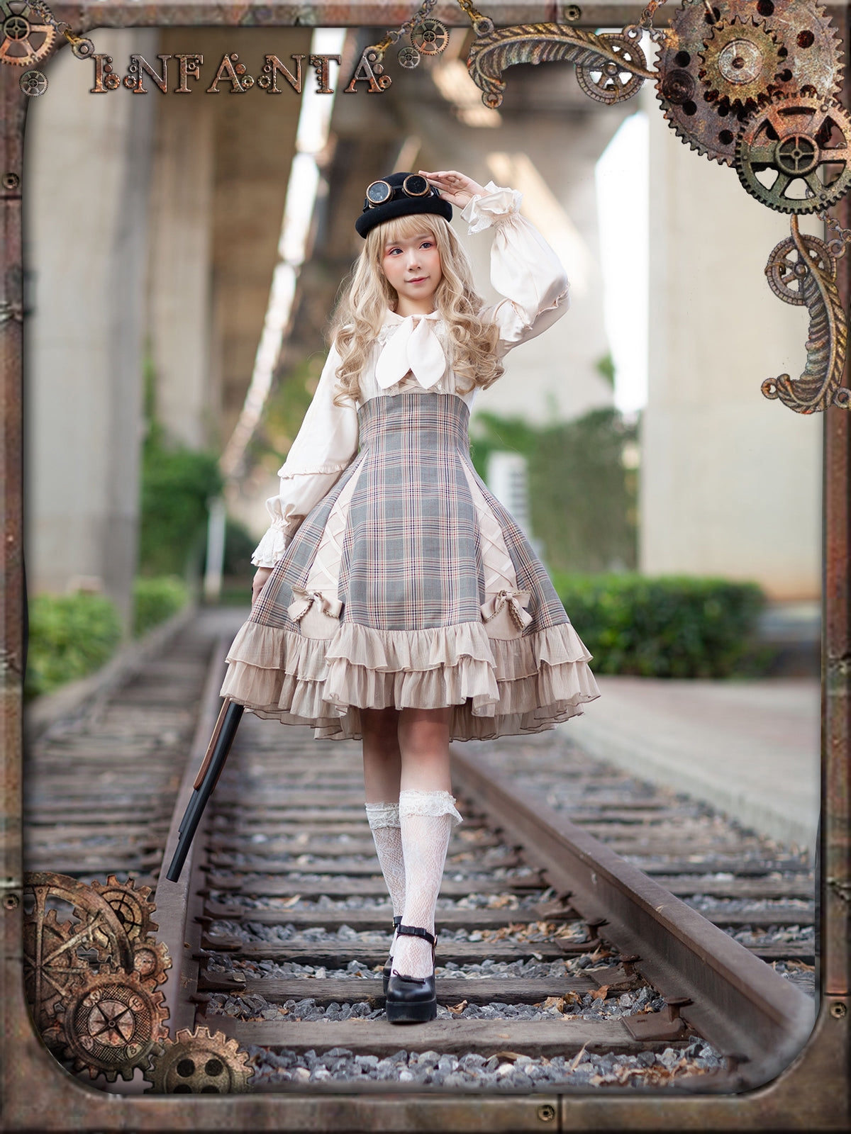 Infanta - Memoirs of Backlight - Elegant Plaid Lolita JSK Dress