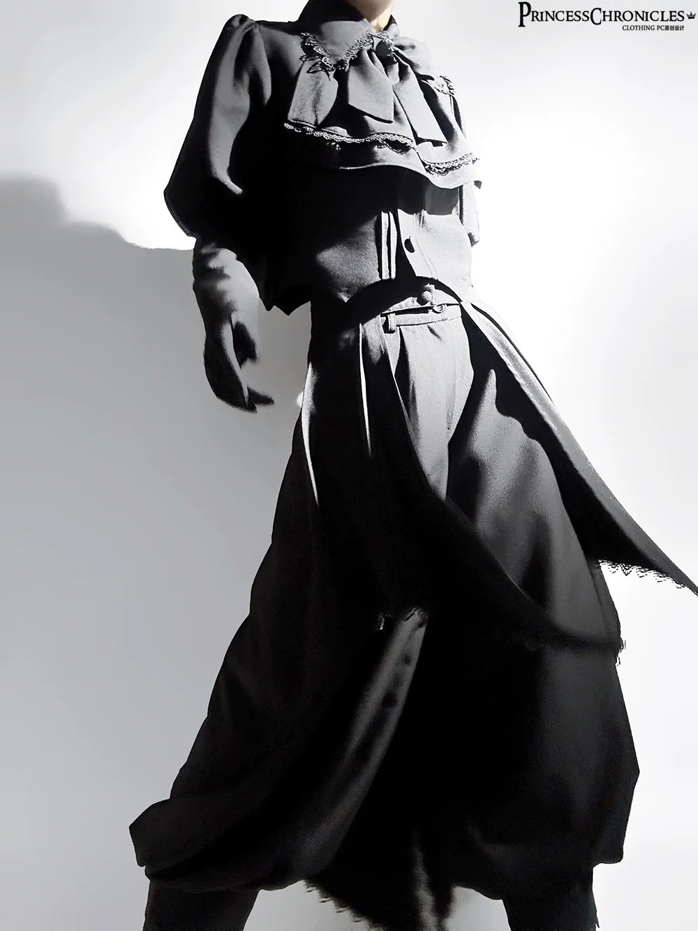 Princess Chronicles - Sorcerer's law - Retro Gothic Lolita Coat Black Ninth Pants