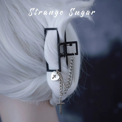 Strange Sugar - Gothic Lolita Hair Clip Alloy Bow Cross Lolita Claw Clip Accessories