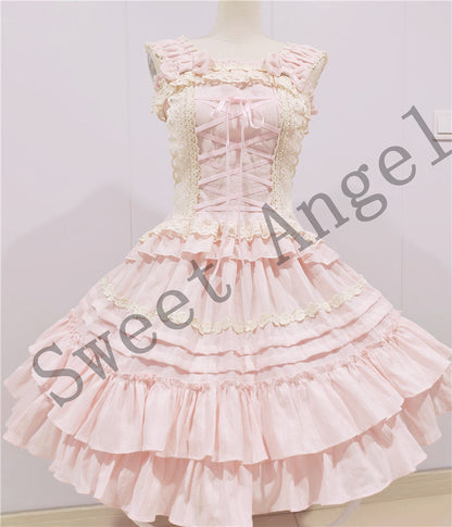 Sweet Angel - Balletcore Sweet Lolita Pink Dress Set