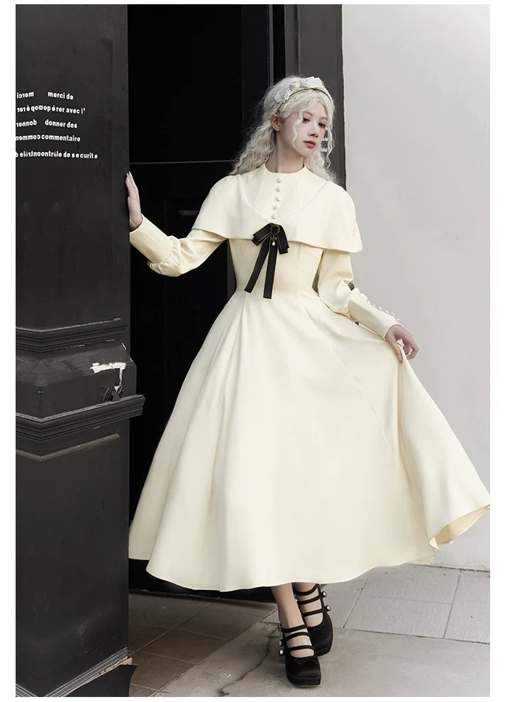 With PUJI - 13th Night - Gothic Lolita OP Dress with Built-in Cape