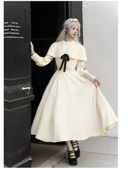 With PUJI - 13th Night - Gothic Lolita OP Dress with Built-in Cape