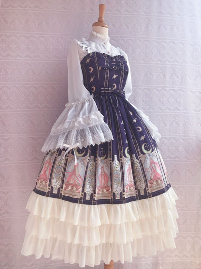 Yilia - Constellation Printing Chiffon Lolita JSK Dress