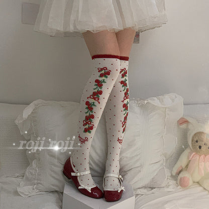 Roji Roji - Autumn Sweet Lolita Cotton Thigh-high Socks