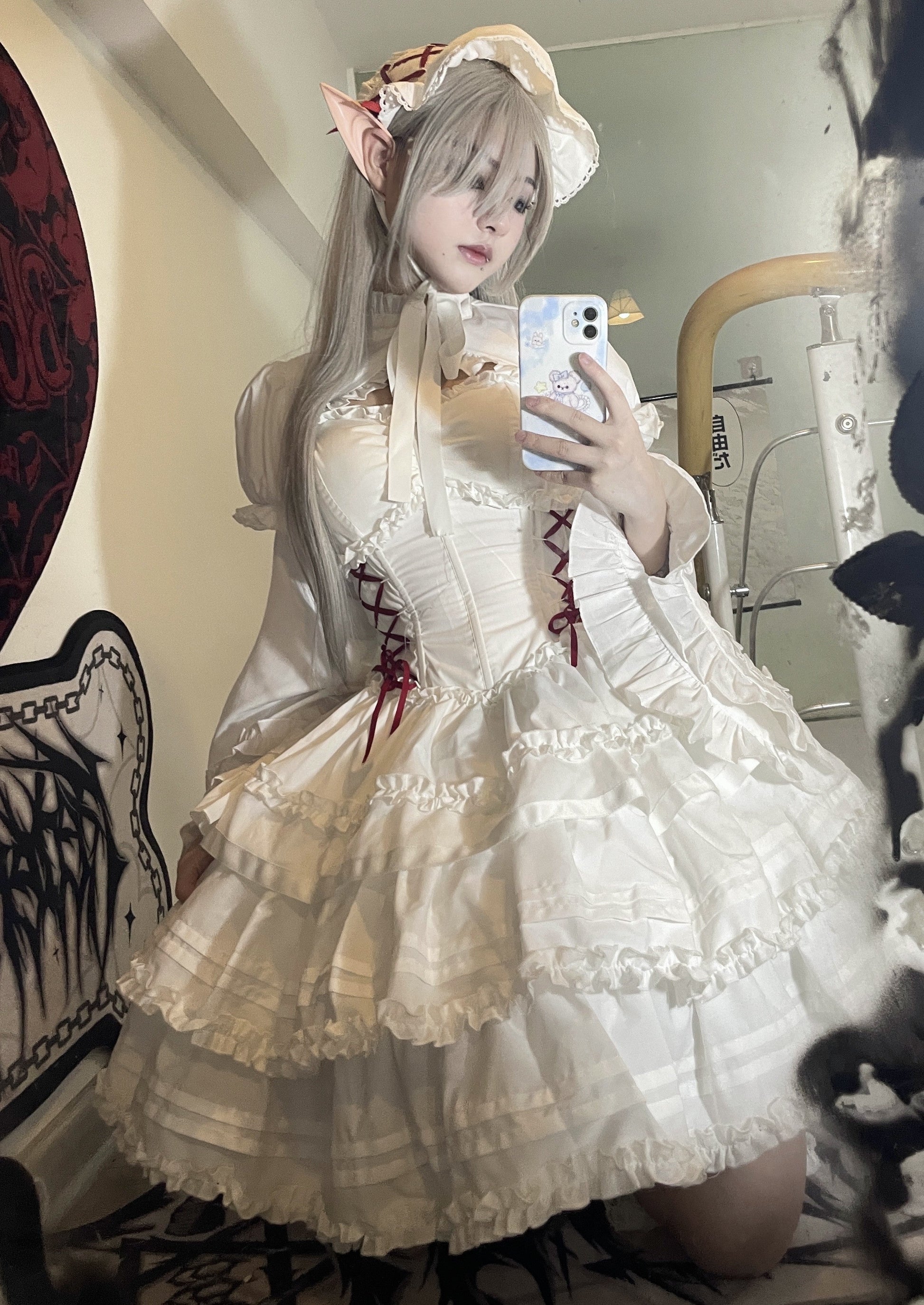 Mengfuzi - LiLith - Christmas Gothic Lolita JSK Dress, Short Sleeve Bolero