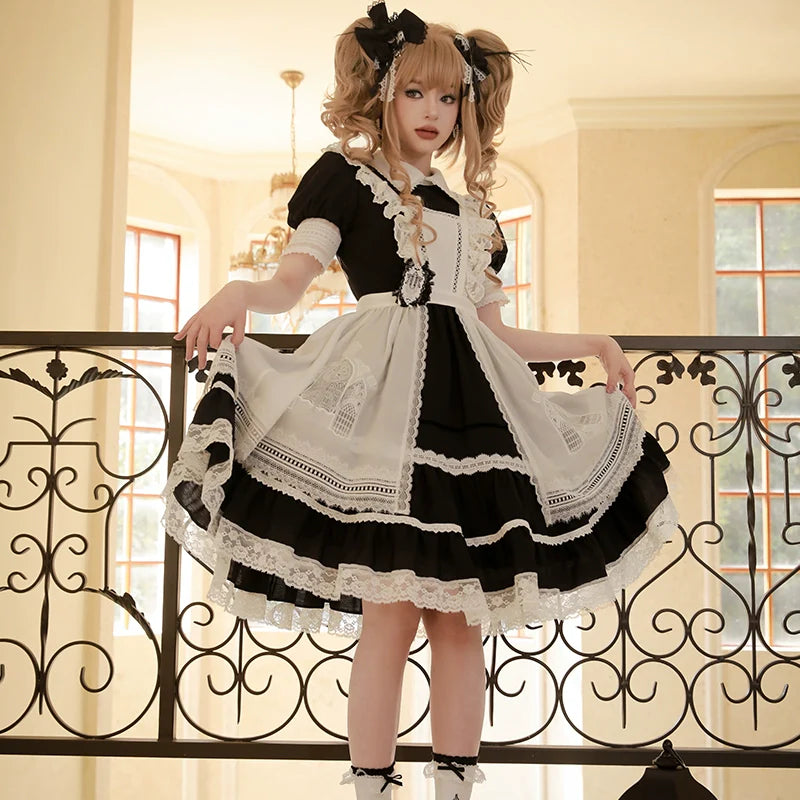 Mademoiselle Pearl - Winter Evening Prayer - Gothic Lolita Jumper Dress Embroidered Candlestick OP Dress