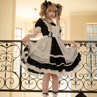 Mademoiselle Pearl - Winter Evening Prayer - Gothic Lolita Jumper Dress Embroidered Candlestick OP Dress