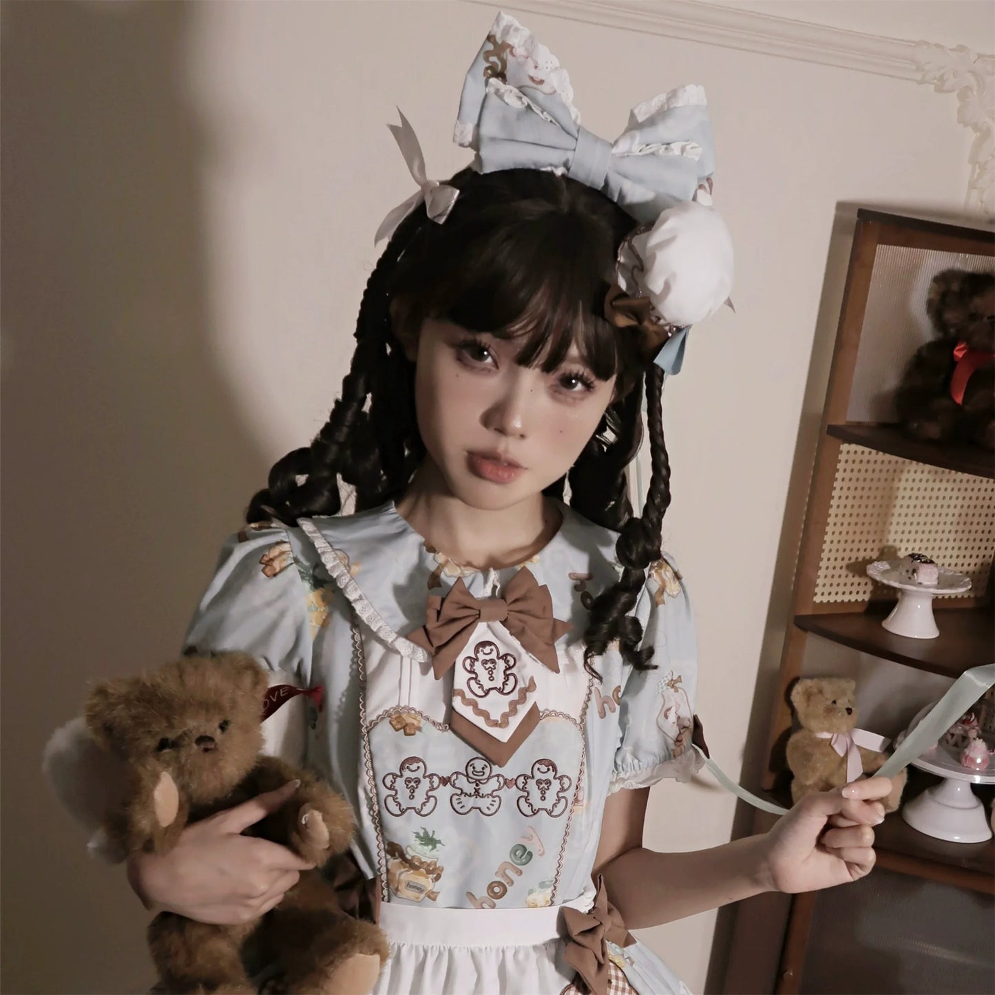 Babyblue - Bear Honey - Sweet Lolita Accessory Gingerbread Man Design