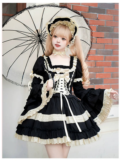 With PUJI - Chapter Seven - Spring Cotton Lolita OP Dress Doll-Like Dress