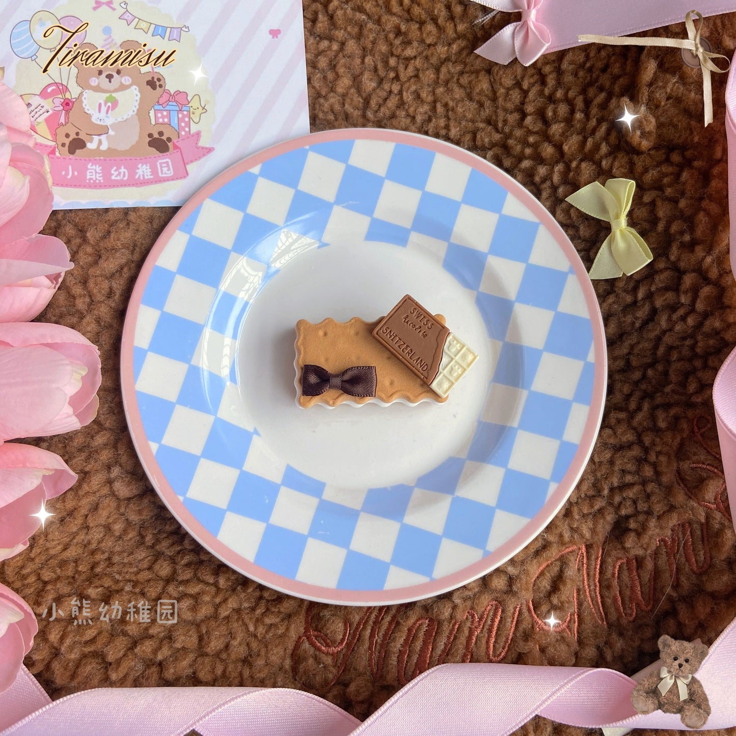 Bear Doll - Sweet Cookie Charm Set - Kawaii Lolita Necklace and Hairclip