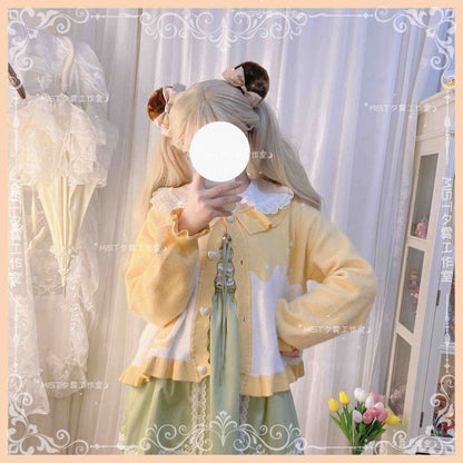 MIST - Beating Heart - Sweet Lolita Thick Sweater Coat Puff Sleeve