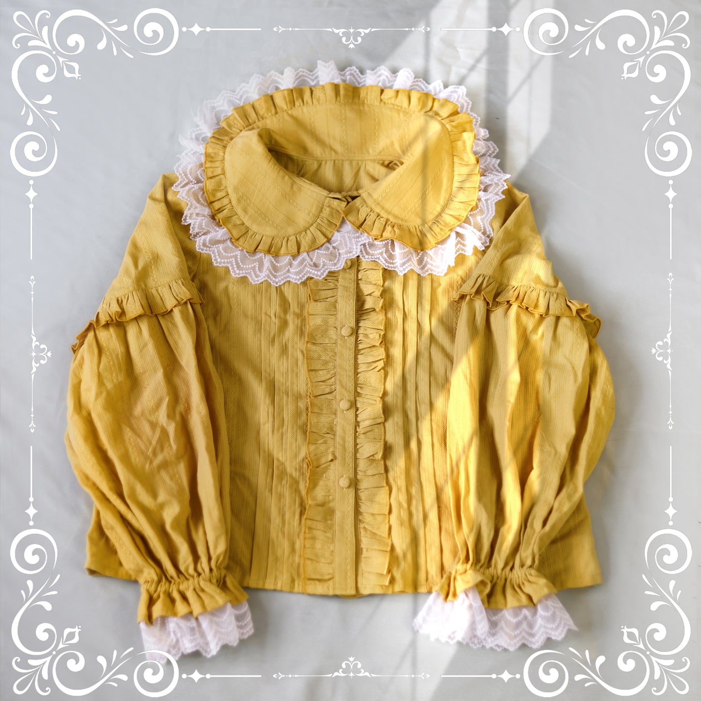 MIST - Cream Sweetheart - Kawaii Lolita Long-sleeve Blouse Multicolors