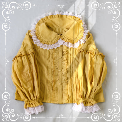 MIST - Cream Sweetheart - Kawaii Lolita Long-sleeve Blouse Multicolors