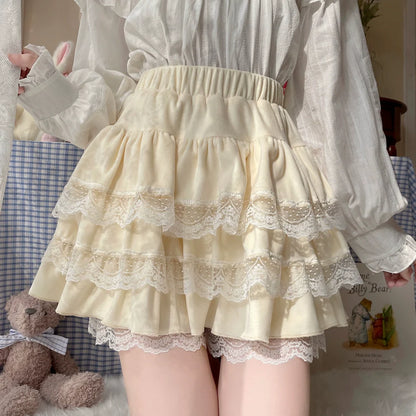 Sugar Girl - Kawaii Lolita Skirt Lace Cake Short SK