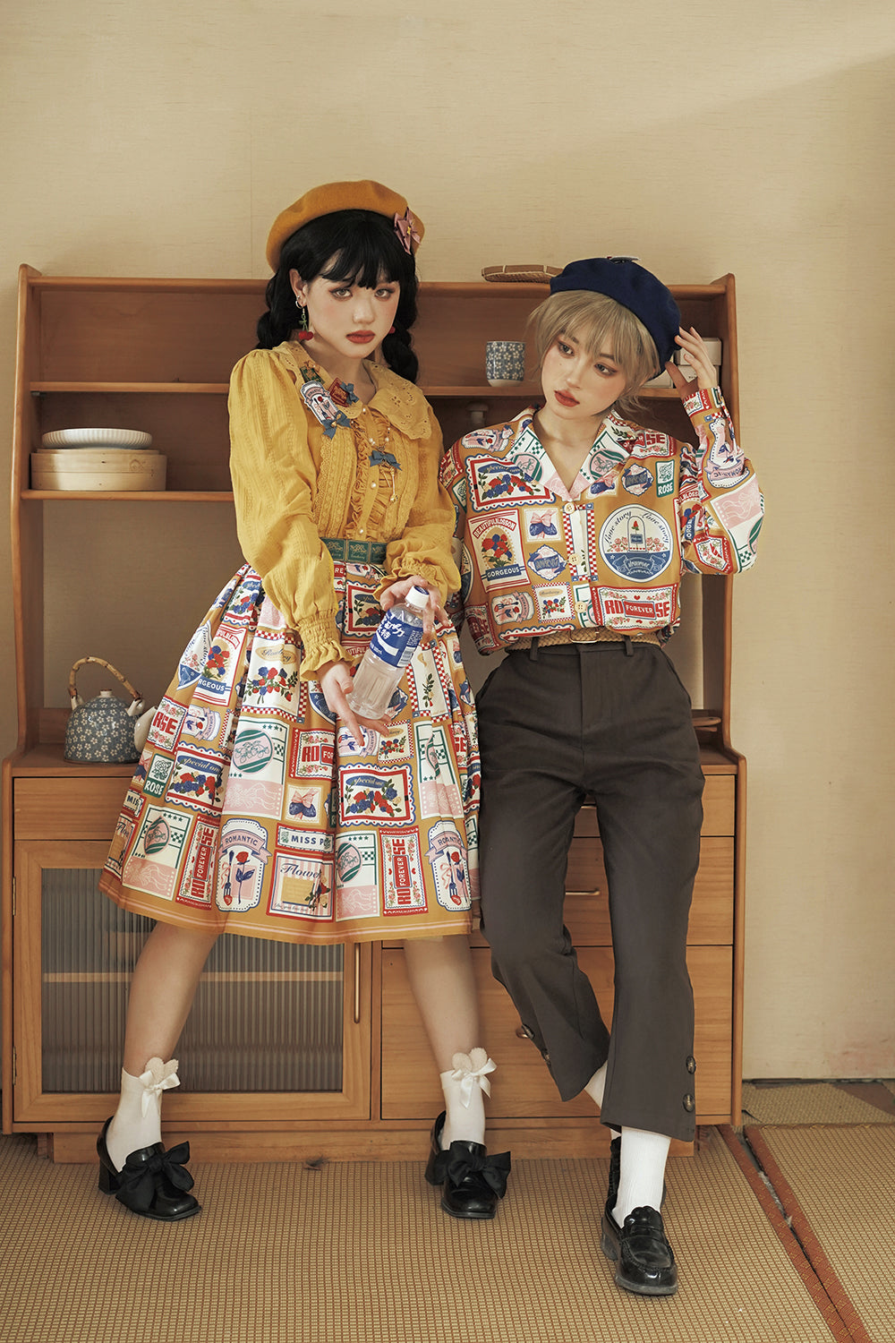 Miss Point - Strawberry Rose - Vintage American Daily Twill Print Shirt