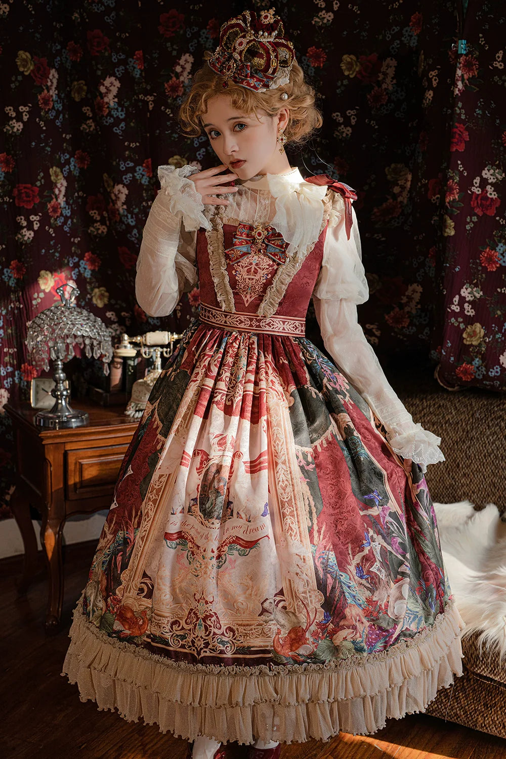 Miss Point - Kaleidoscope - Retro Lolita Dress Oil Painting Print JSK Dress Customized