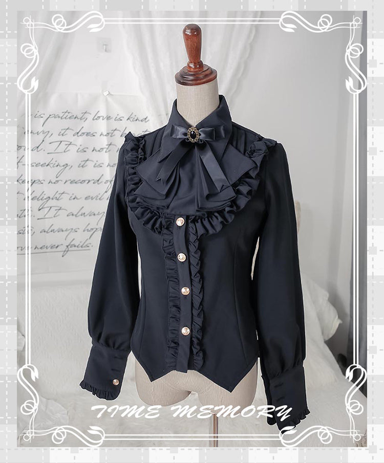 Time Memory - Elegant Lolita Slim Fit Mutton Sleeve Blouse