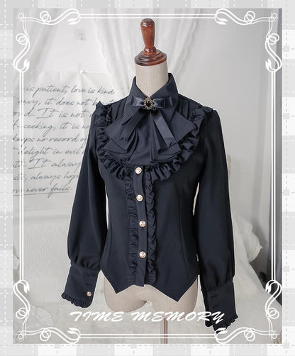 Time Memory - Elegant Lolita Slim Fit Mutton Sleeve Blouse