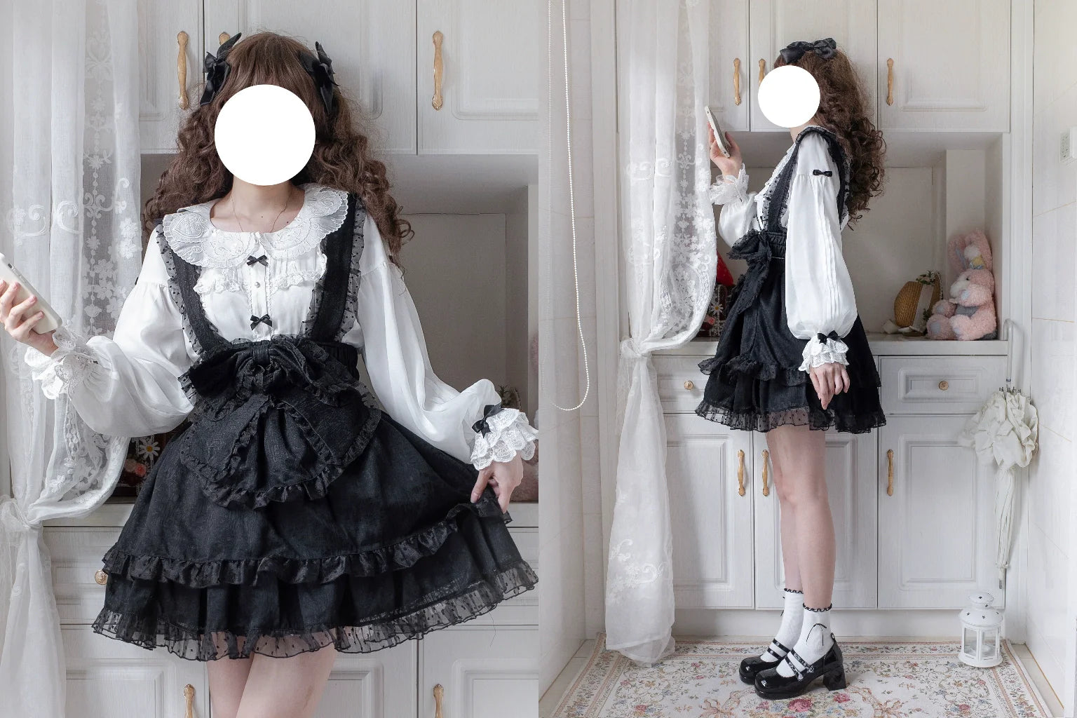 Flower Banquet - Sweet Lolita Blouse Embroidered Shirt with Long Sleeve