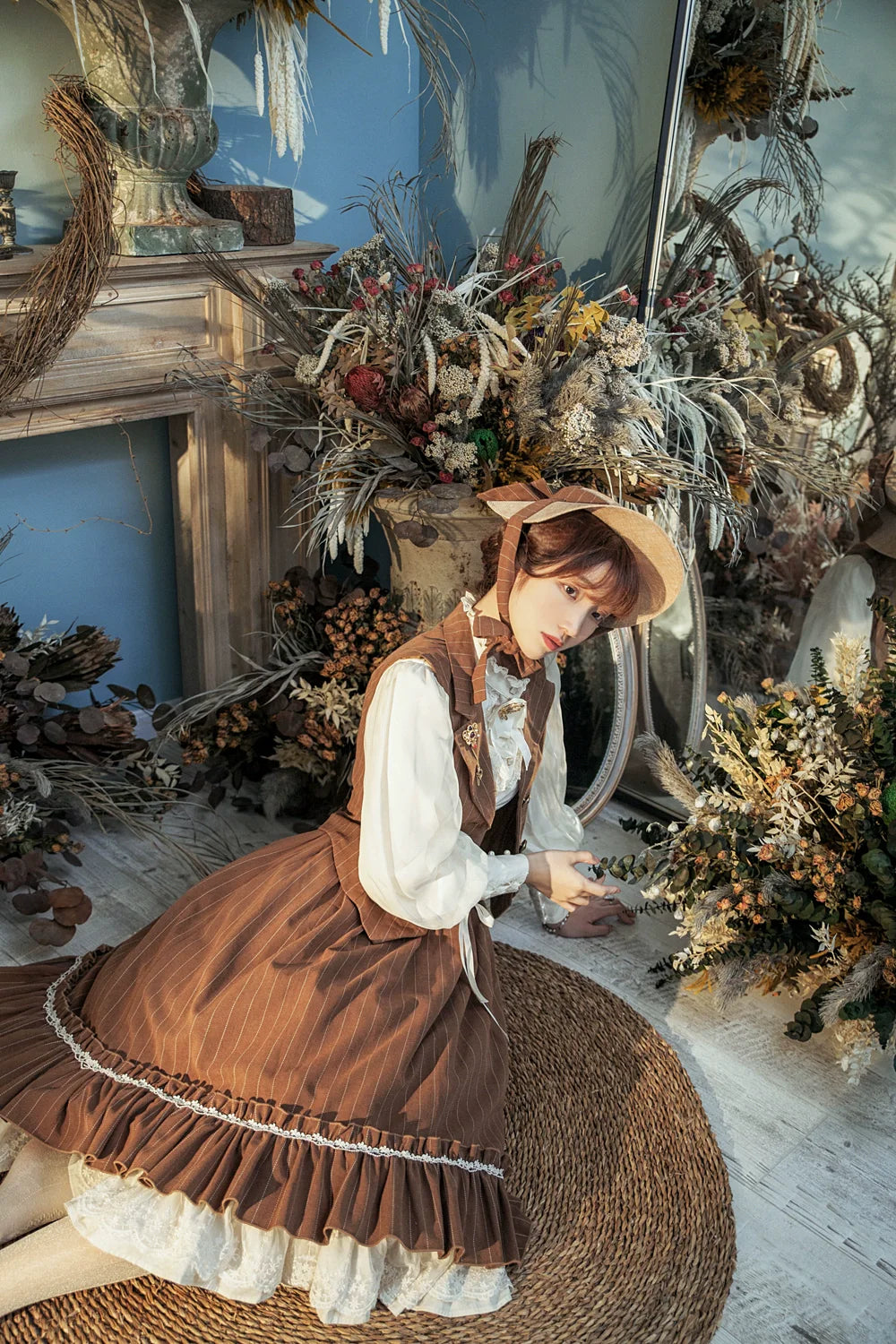 Miss Point - Rose Doll - Elegant Lolita Striped Fishbone Skirt