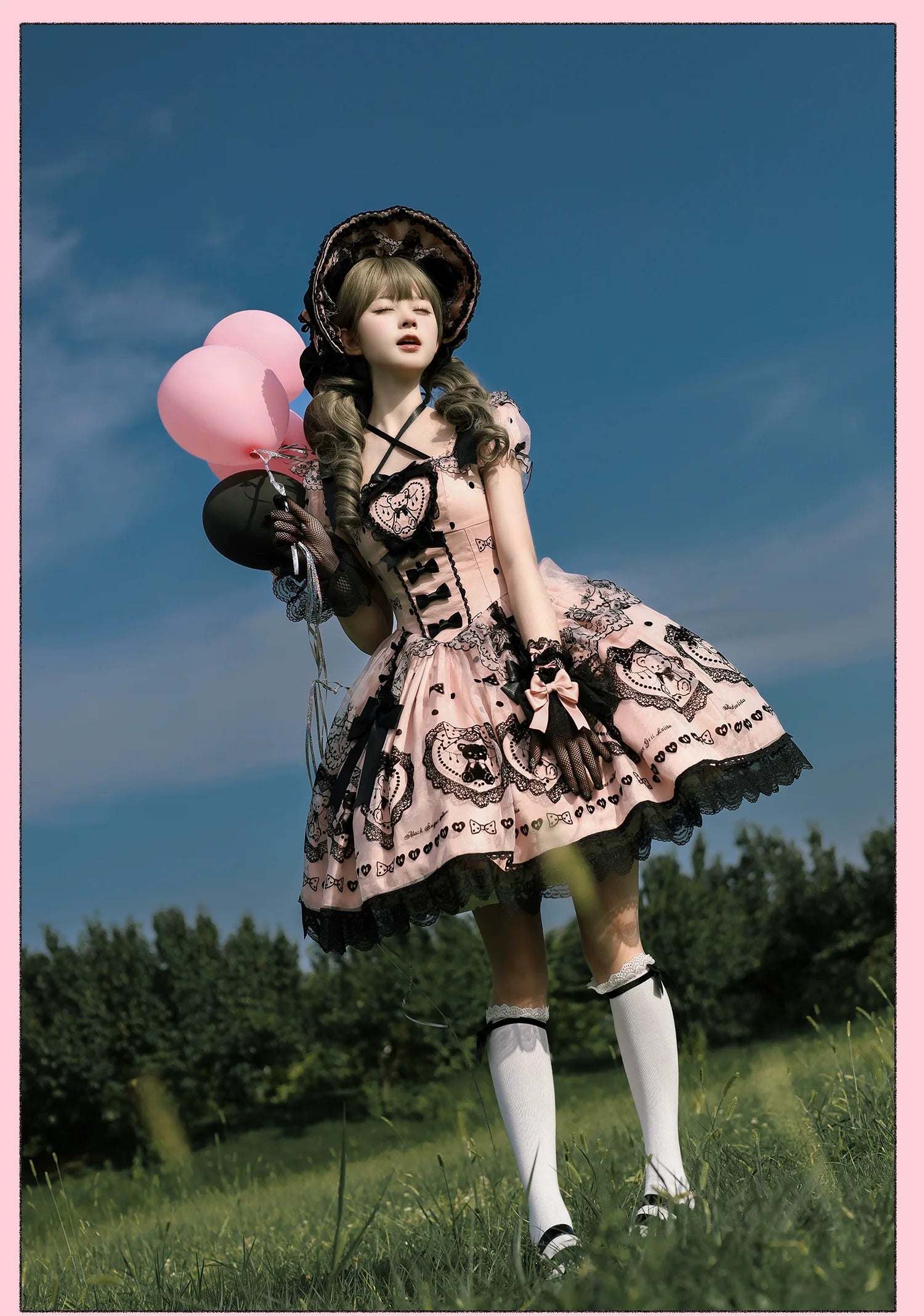 Alice Girl - Brown Sugar Bear - Printed Sweet Lolita Dress, Multiple Styles