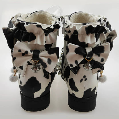 Fairy Godmother - Enthusiastic Ideation - Elegant Lolita Shoes Fleeced Short Martin Boots
