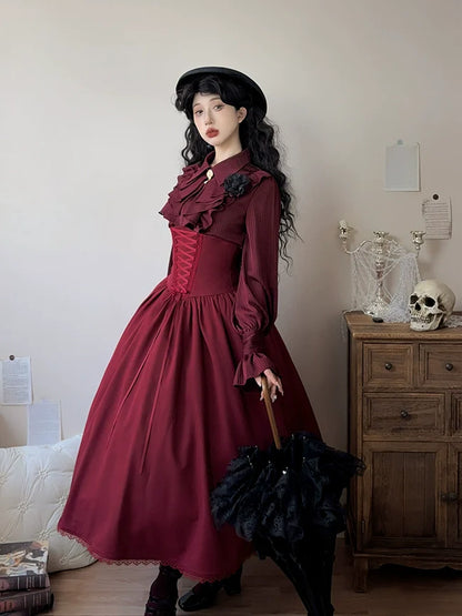 Forest Song - Astris - Reversible Classic Lolita High Waist Fishbone Skirt