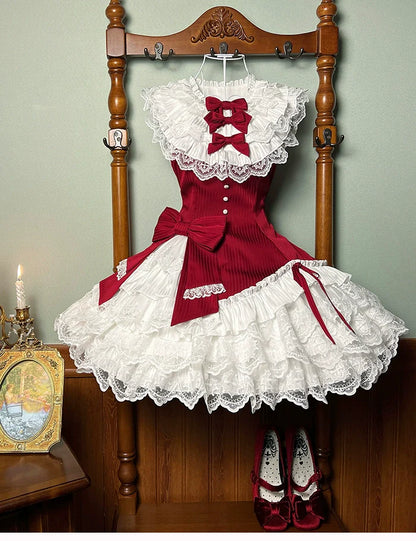 Alice Girl - Arrogant Miss - Sweet Lolita Jumper Dress with Tiered Lace Dress