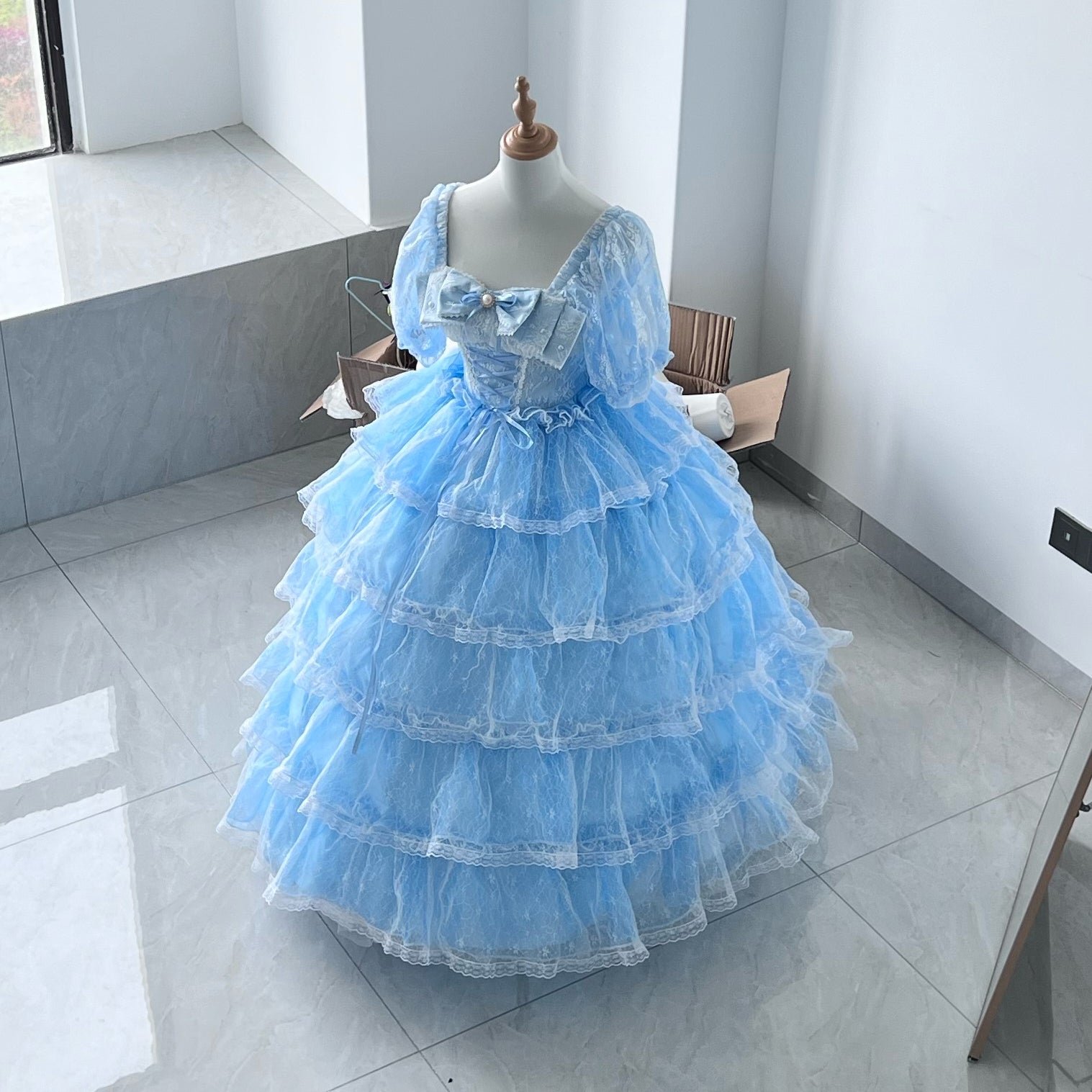 Daydream Whisper - Shisan District - Wedding Lolita OP Suit with Angel Demon Wings