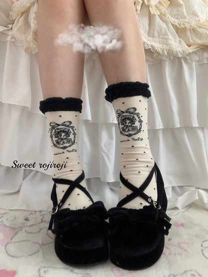 Roji Roji - Kawaii Cotton Lolita Socks Mid-calf Socks