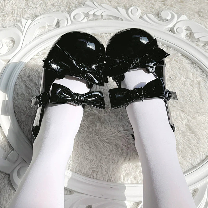 Beauty Bunny - Kawaii Lolita Shoes Low Heels Round Toe PU Shoes