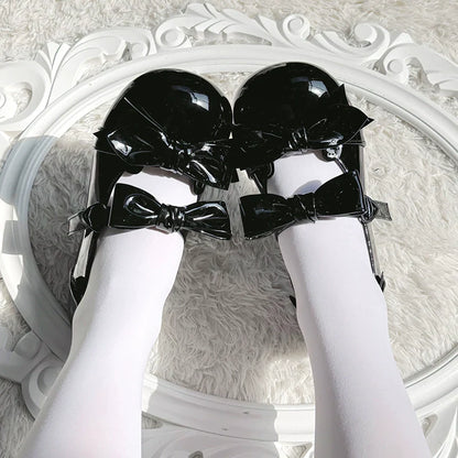 Beauty Bunny - Kawaii Lolita Shoes Low Heels Round Toe PU Shoes