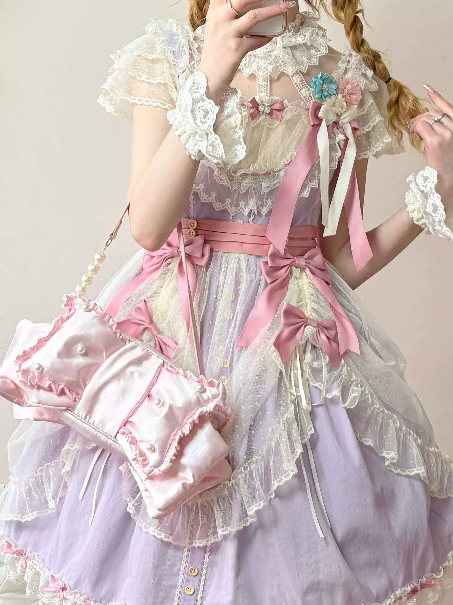 Uncle's Workshop - Fluttering Cherry Spring Strings - Cotton Sweet Lolita JSK Dress