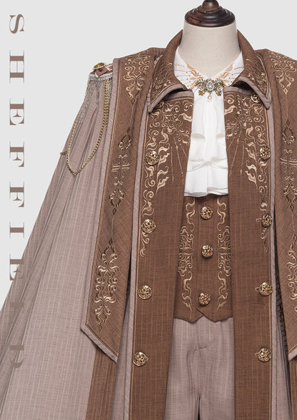 Youpairui - Sheffield - British Military Ouji Lolita Long Coat Full Set