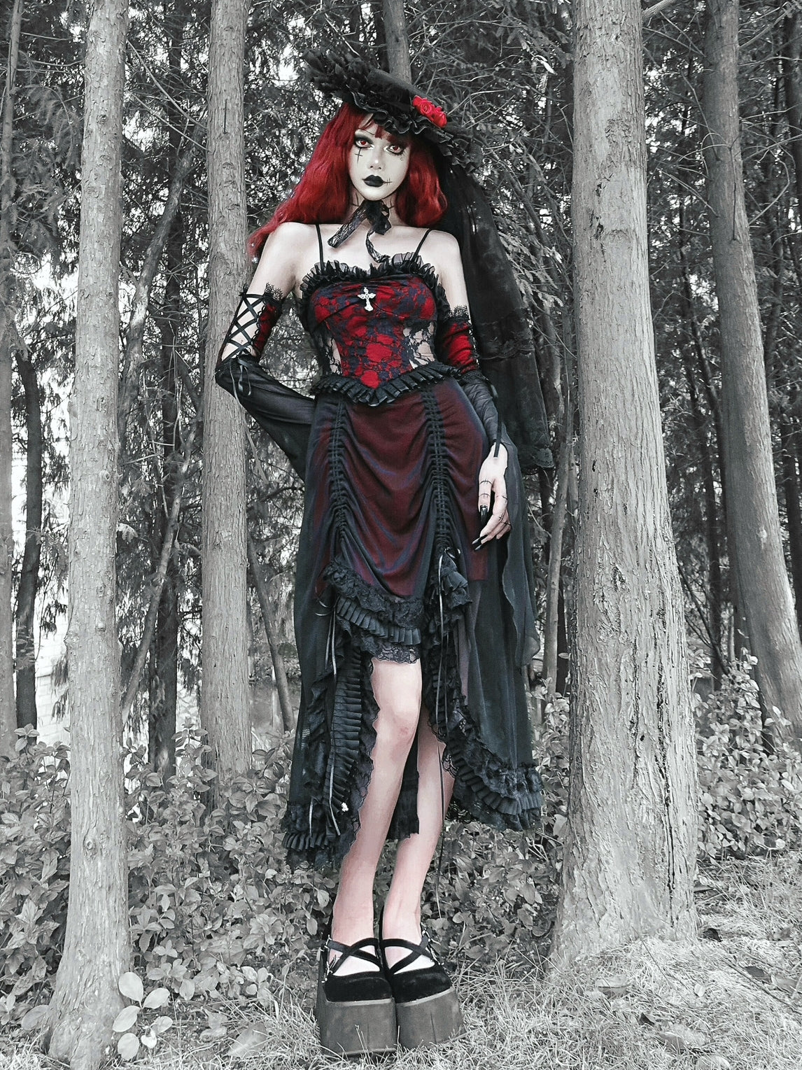 Blood Supply - Drawstring Christmas Gothic Lolita Long Dress