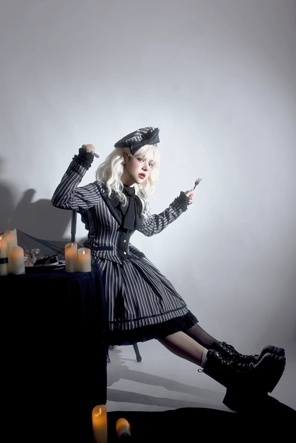 Miss Point - Classical Chocolate - Classic Lolita Skirt Elegant Striped SK