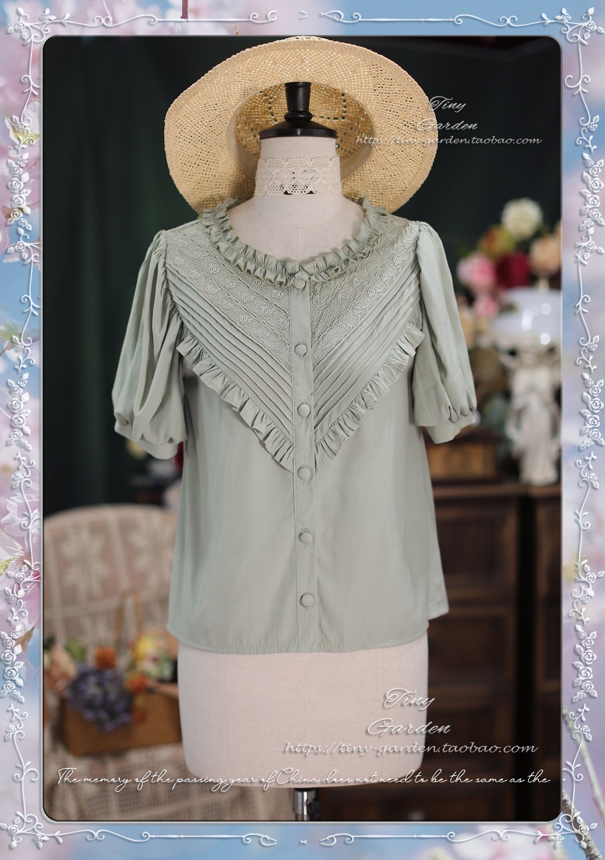 Tiny garden - Elegant Lolita Blouse Short Sleeve Lolita Shirt