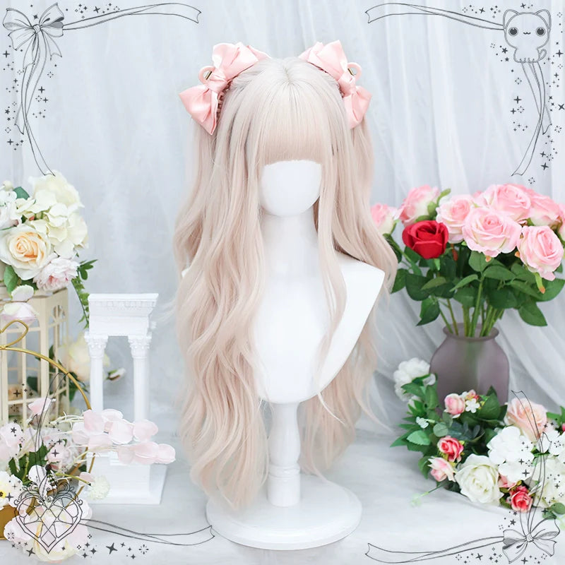 Dalao Home - Soft Soft - Daily Lolita Long Curly Pink Wig