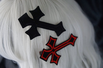 Strange Sugar - Gothic Lolita Cross Shaped Hair Clips