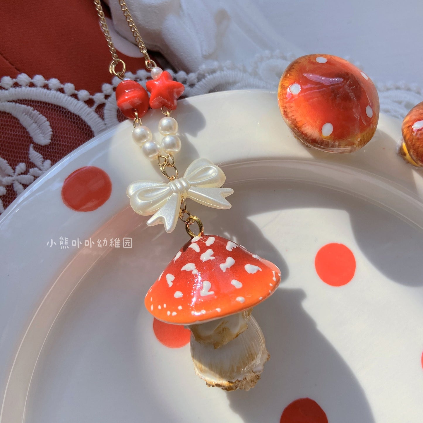 Bear Doll - Handcraft Kawaii Lolita Mushroom Necklace