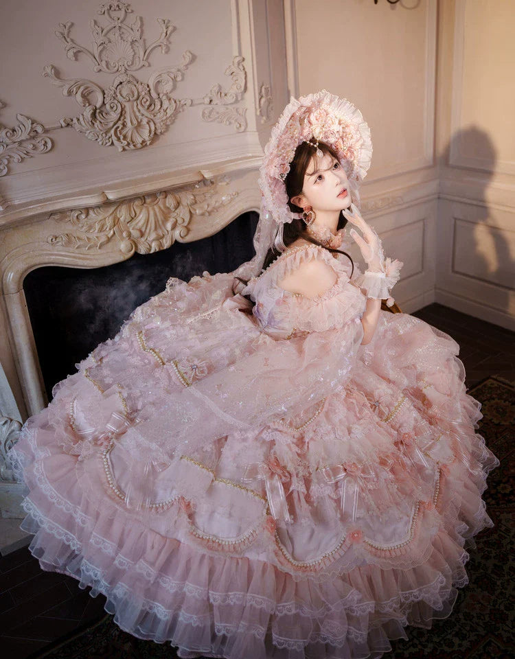 Cat Fairy - Runaway Princess - Pink Wedding Lolita Dress, Plus Size Friendly