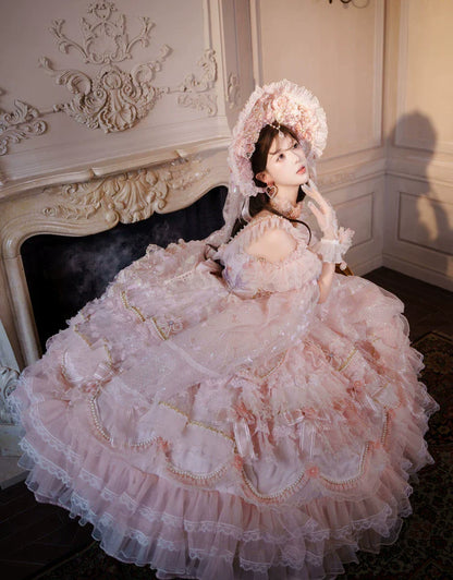 Cat Fairy - Runaway Princess - Pink Wedding Lolita Dress, Plus Size Friendly