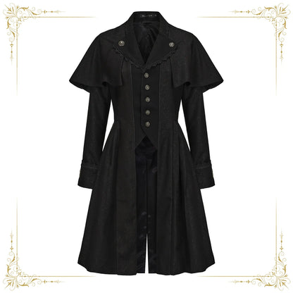Immortal Thorn - Sea of Hope - Ouji Lolita Long Coat, Detachable Cape