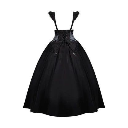 With PUJI - Thorny Night - Gothic Lolita Bust-supporting Skirt With Removable&Adjustable Strap