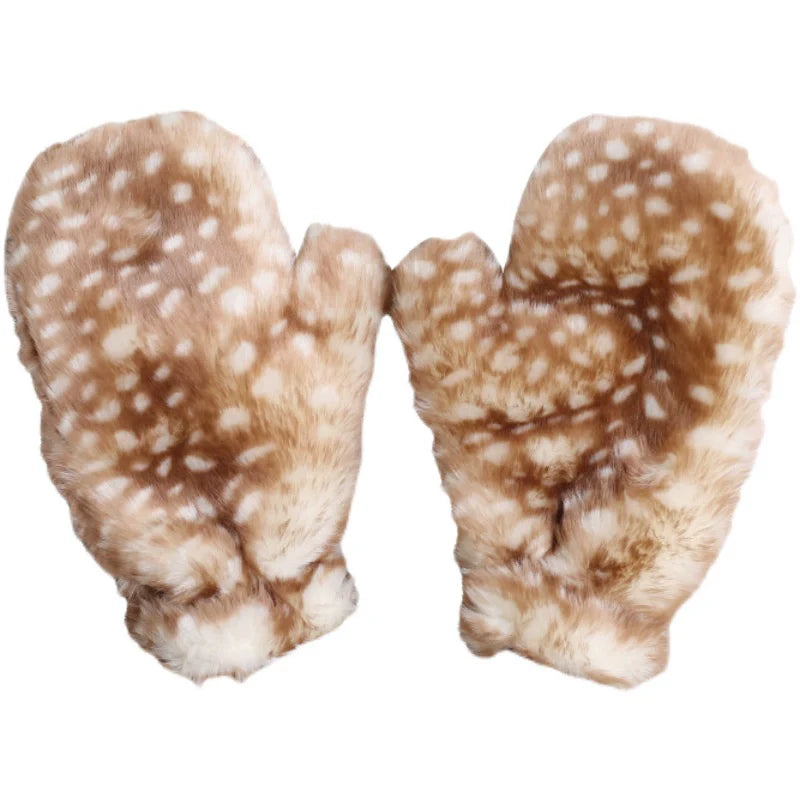 Xiaogui - Deer Spot - Christmas Kawaii Lolita Gloves Japanese Plush Winter Gloves