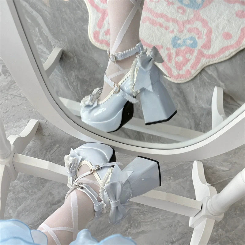 Jiangjiang Biscuit - Elegant Lolita High Heel Shoes Round Toe Low Cut