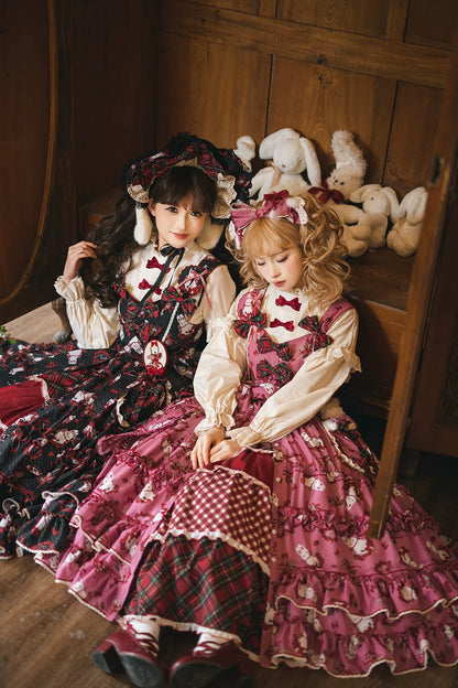 Miss Point - Forest Berry Bunny - Sweet Lolita JSK Elegant Bunny Print Dress