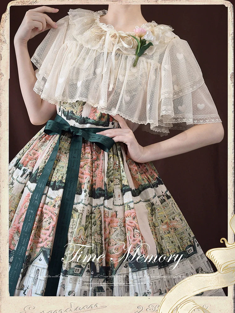 Time Memory - Sweetheart Curtain - Sweet Lolita Shawl Short Sleeve Lace Cardigan